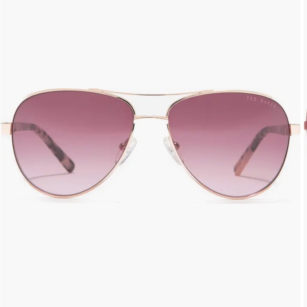 Ted Baker Gold Pink Aviator Sunglasses
